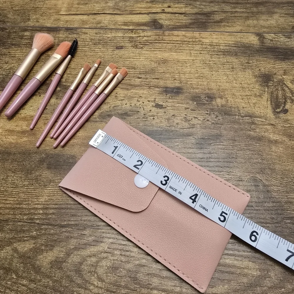 New Portable blush pink Makeup Brush Set of 8 with Case